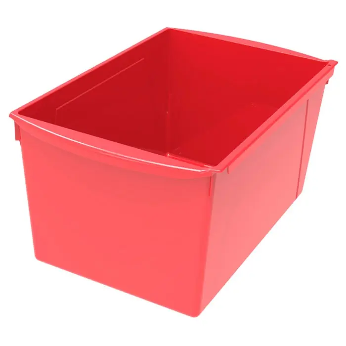Storex Interlocking Book Bins, Double Wide, 14-1/2 x 9-1/5 x 7 Inches, Red, Pack of 6 Super Sale